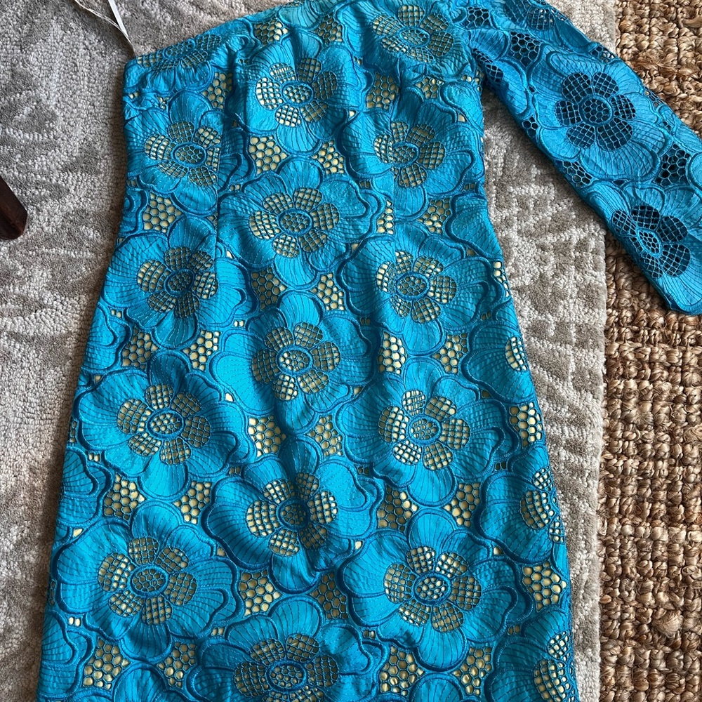 Lilly Pulitzer Blue Floral One-Shoulder Dress - Picture 2 of 7